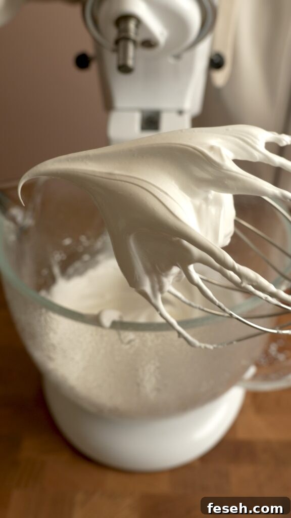 fully stiff peaks on the whisk