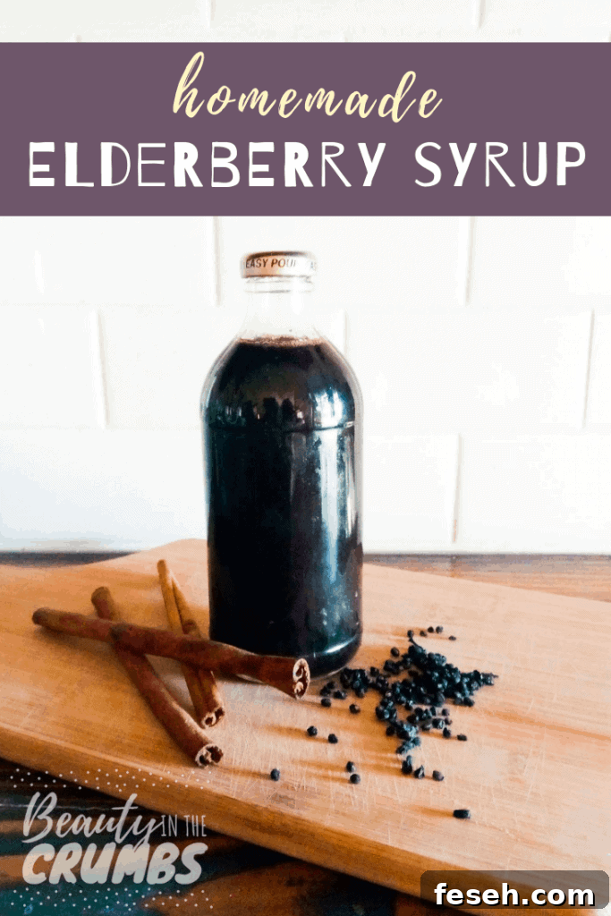 Need to kick a cold or flu fast? Make this easy and delicious Elderberry Syrup at home to cut your sickness time in half! Kid and pregnancy safe!