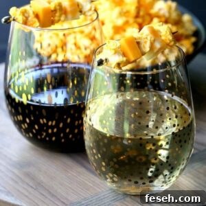 Try these Popcorn and Cheese Wine Garnish at your next cocktail party!