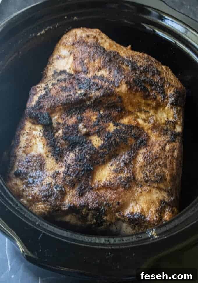 pork butt in a slow cooker