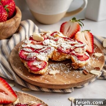 Strawberry almond bostock pastry on a plate.