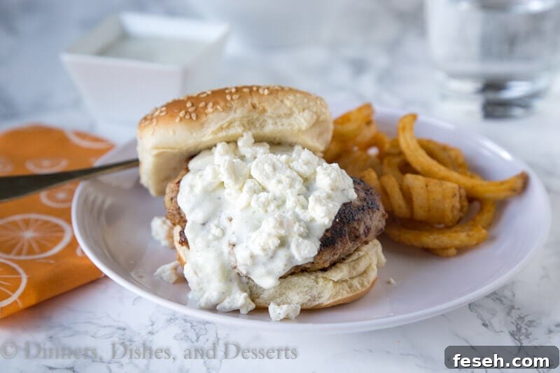 greek turkey burgers on a plate