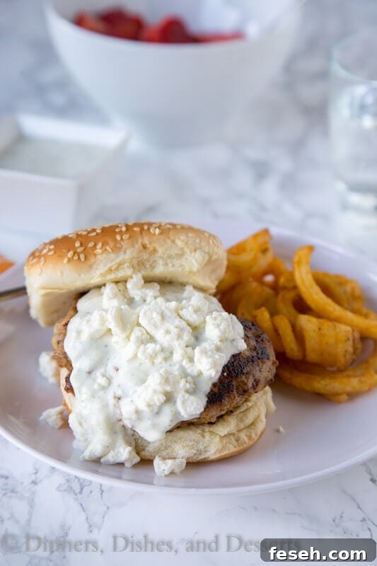 greek turkey burgers on a plate
