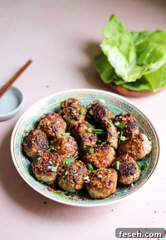 sichuan-inspired wonton meatballs in chili oil