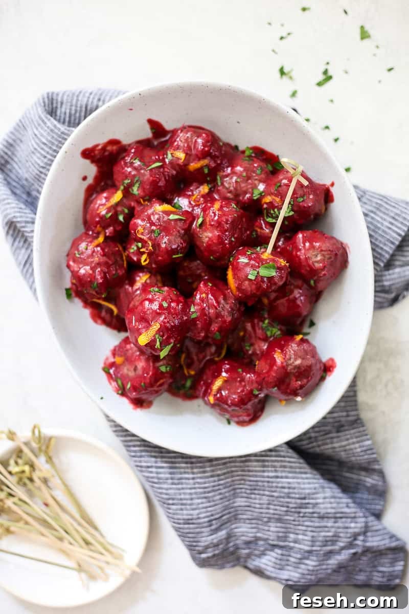 crockpot cranberry-orange meatballs
