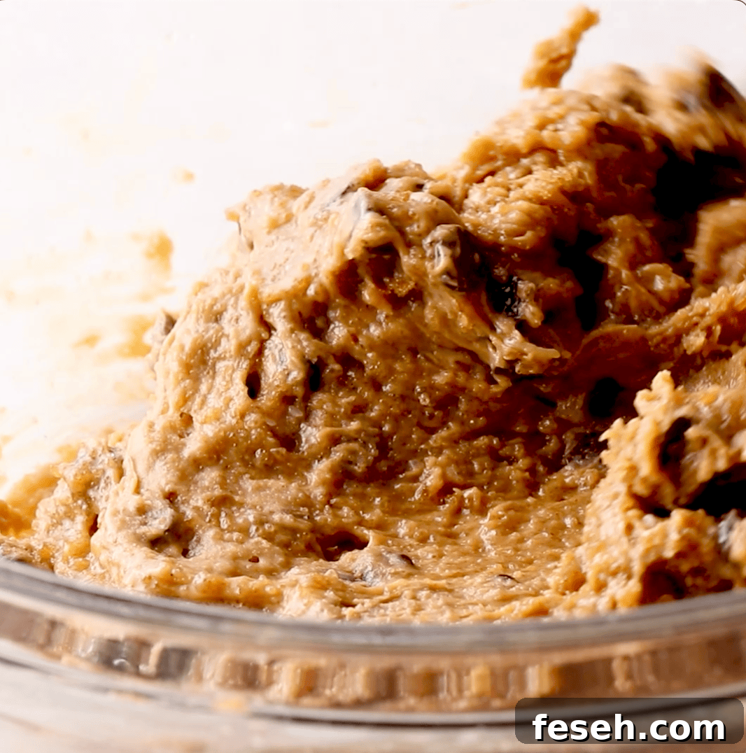 flourless peanut butter cookies being mixed in mixing bowl
