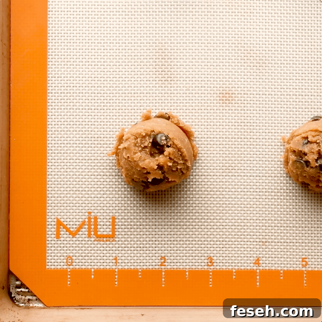 flourless peanut butter cookie dough on baking sheet