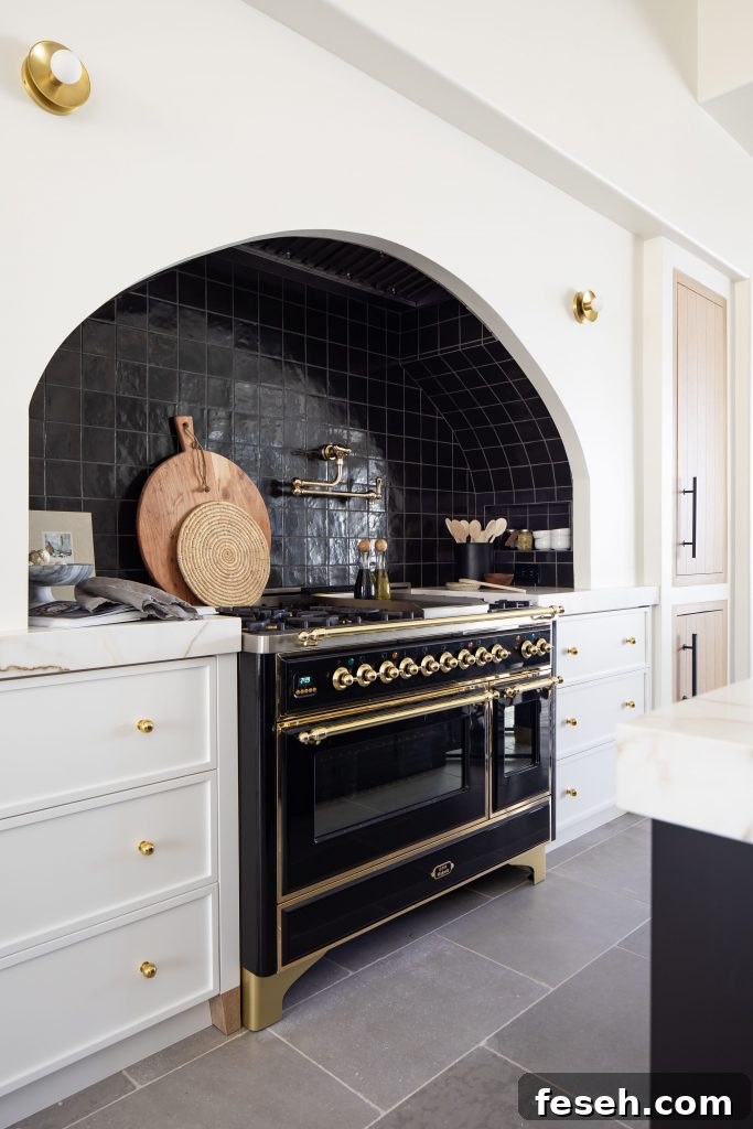 black tile inside a range hood