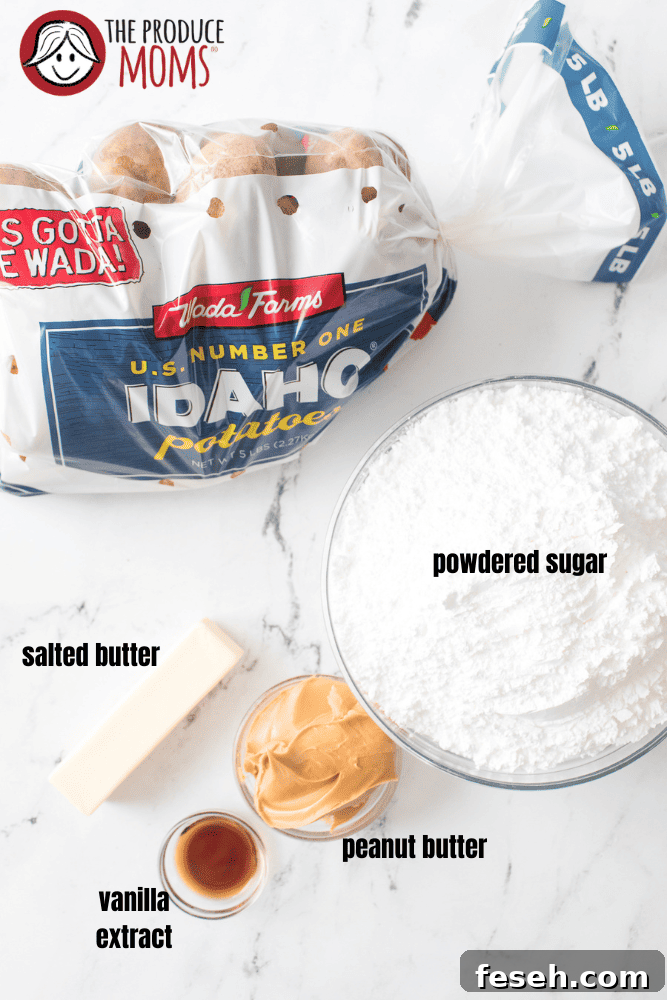 ingredients for potato candy