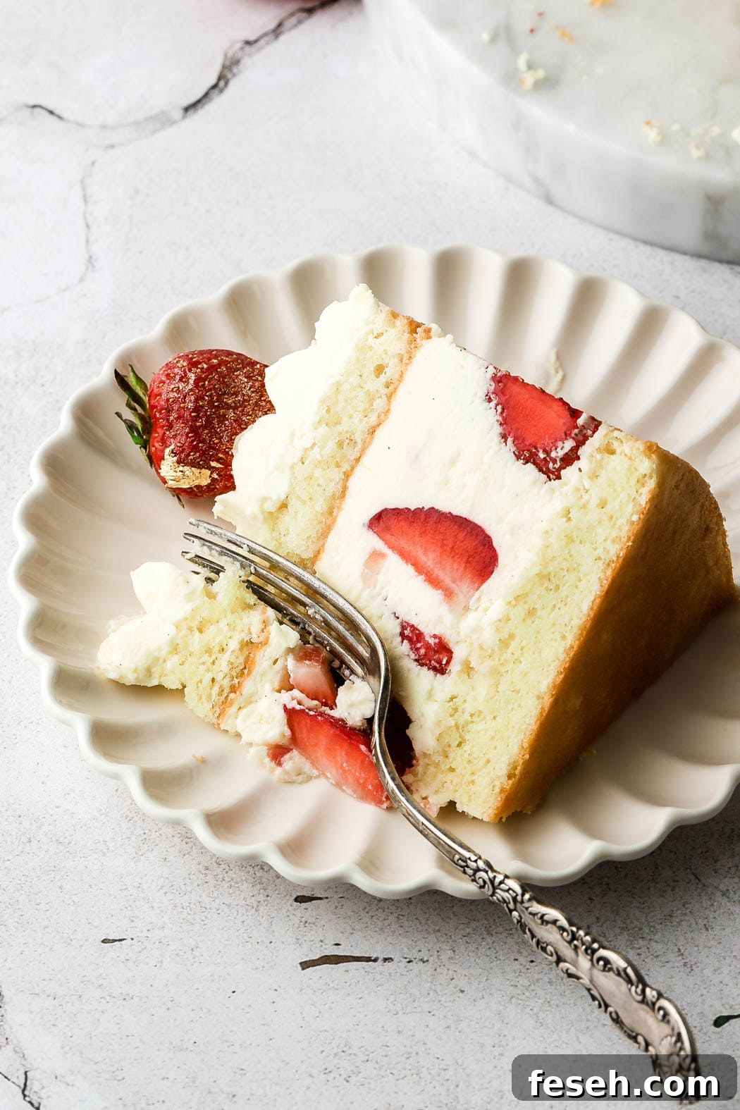 fraisier cake slice