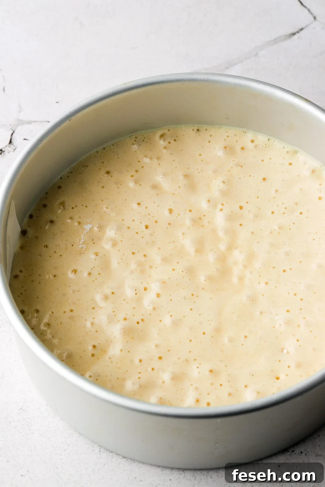 fold in flour and butter; batter should be bubbly