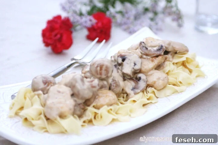original image of chicken with mushroom sauce 