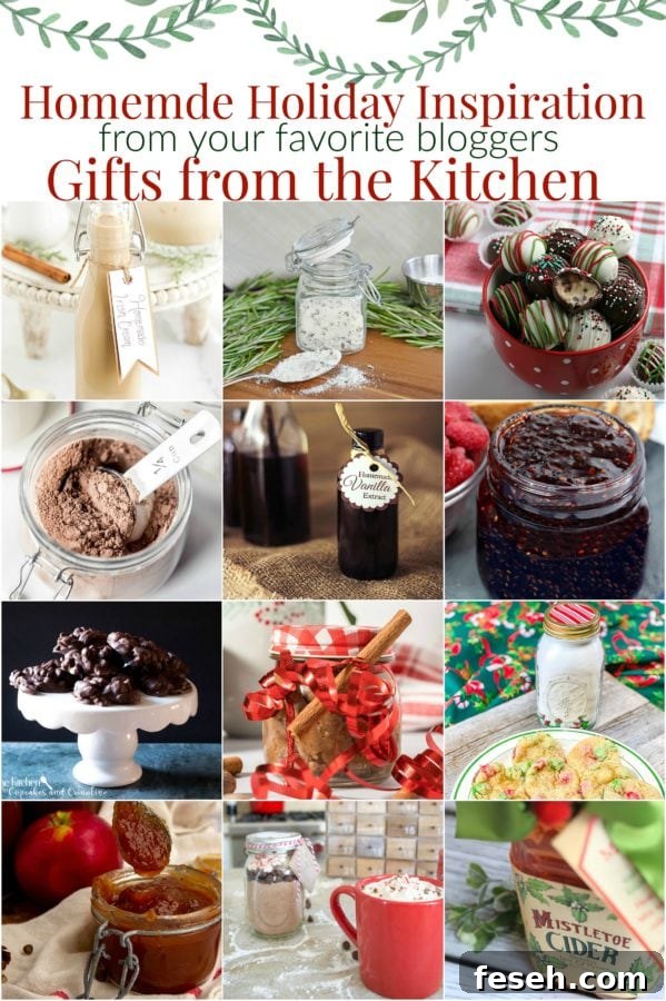 a collage of homemade food themed gifts