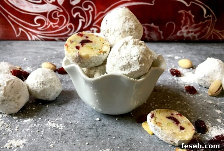 Image for White Chocolate Cranberry Pistachio Snowflake Truffles