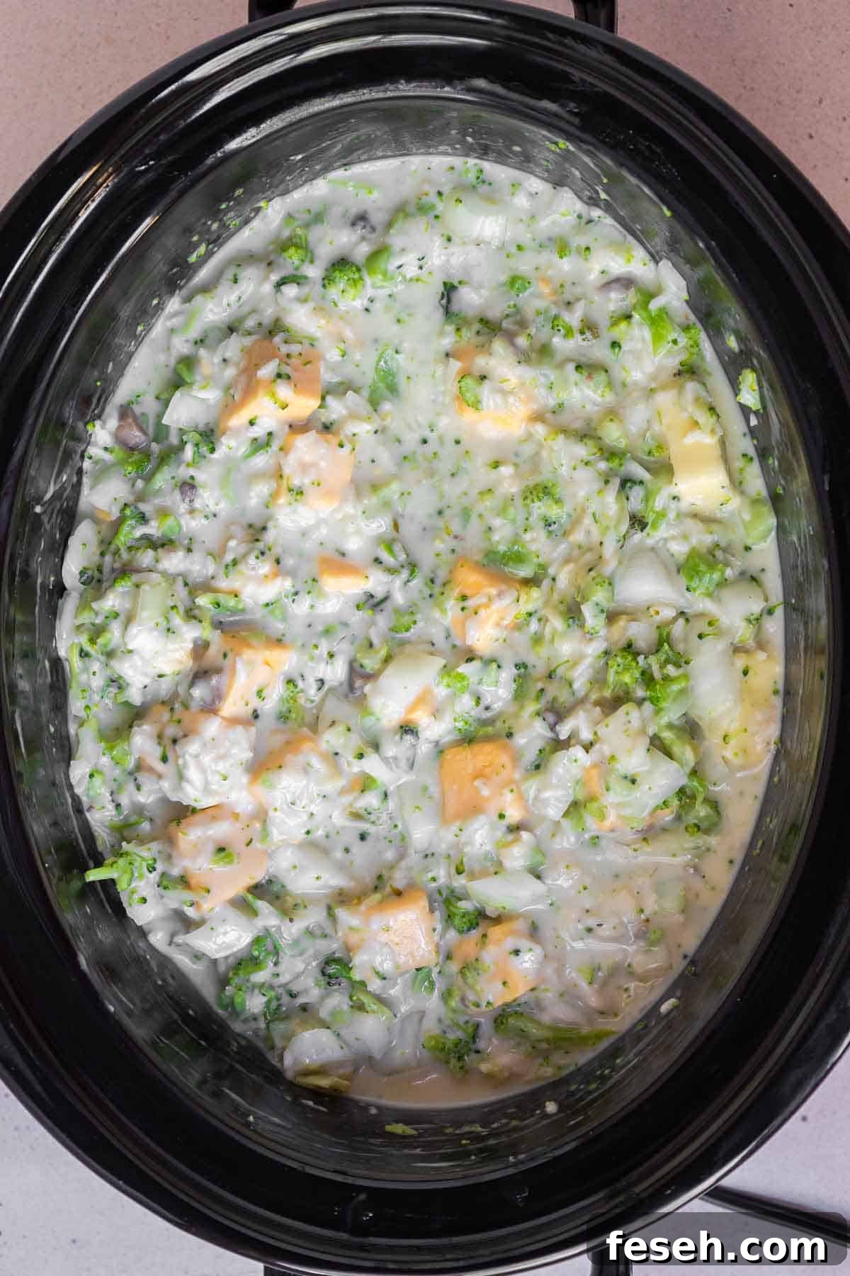 The ingredients have been stirred to combine.