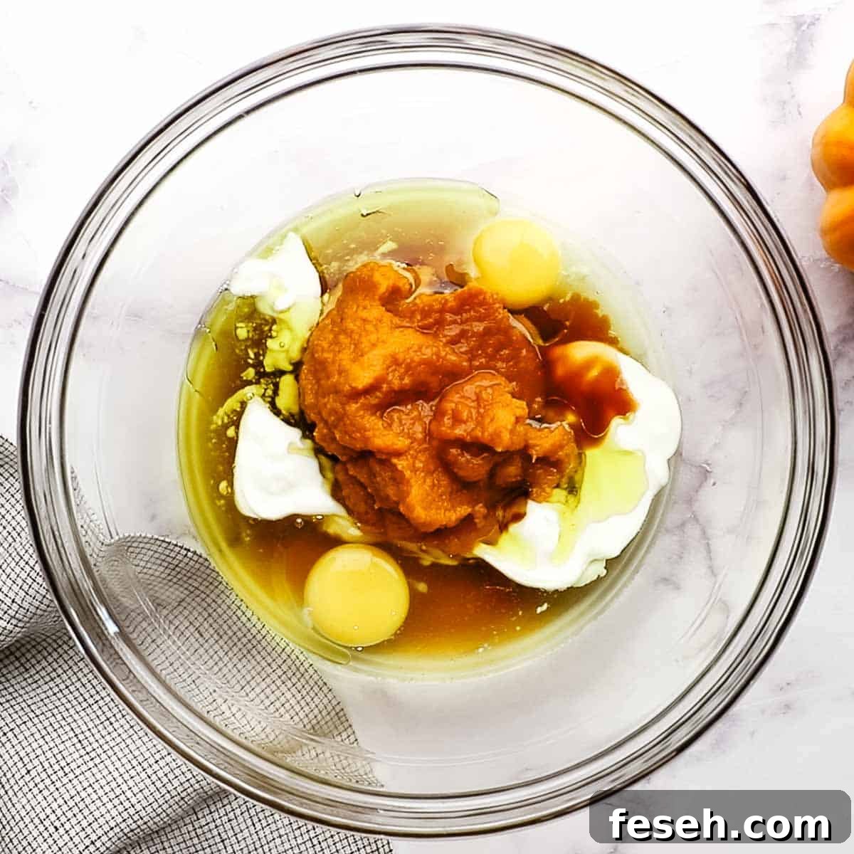 wet ingredients in a big bowl