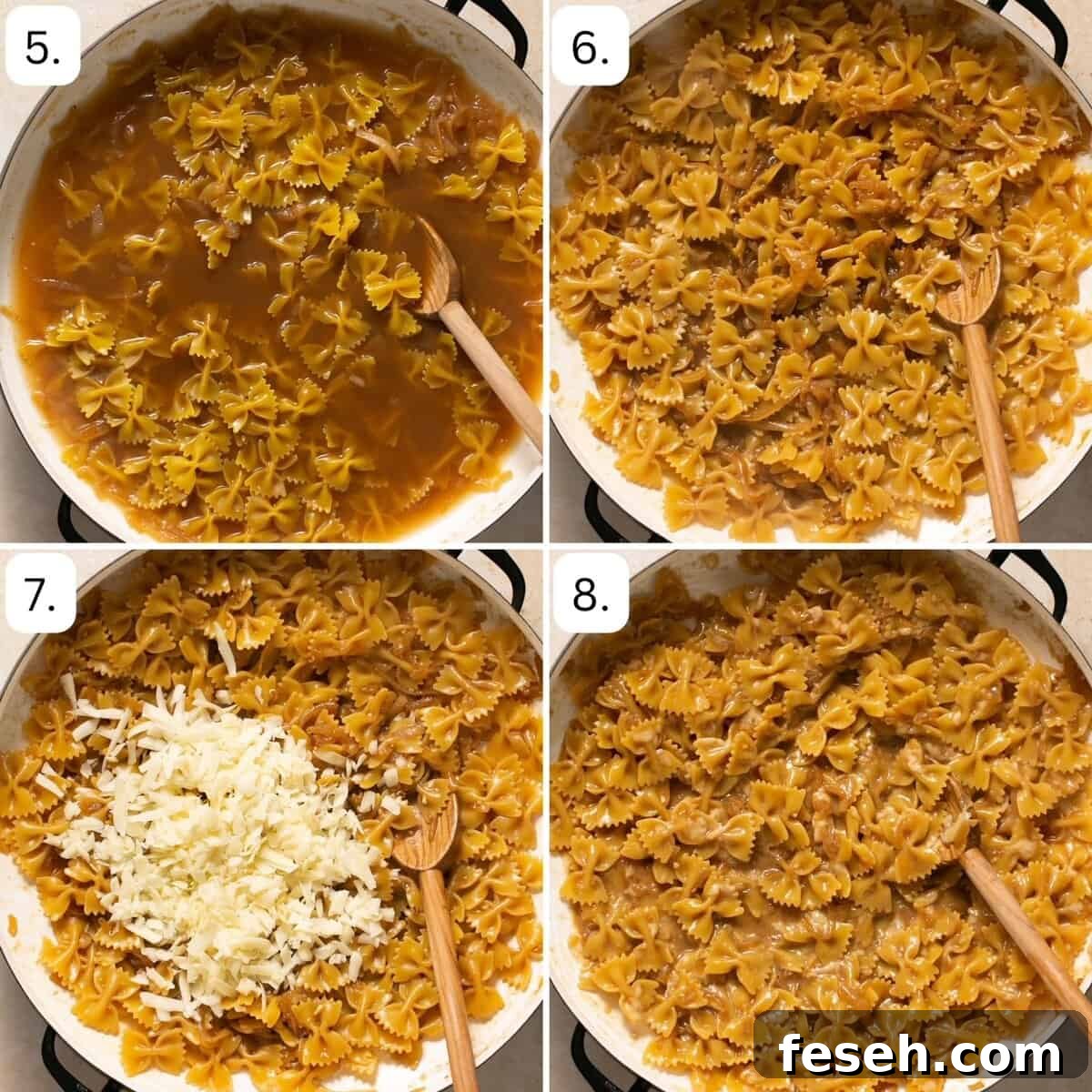 numbered step by step photos showing how to make the pasta