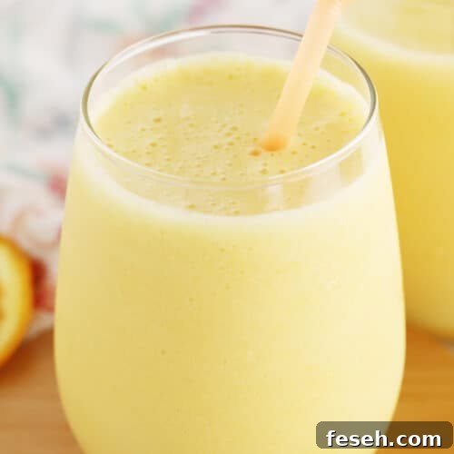 Orange Julius recipe in a glass cup