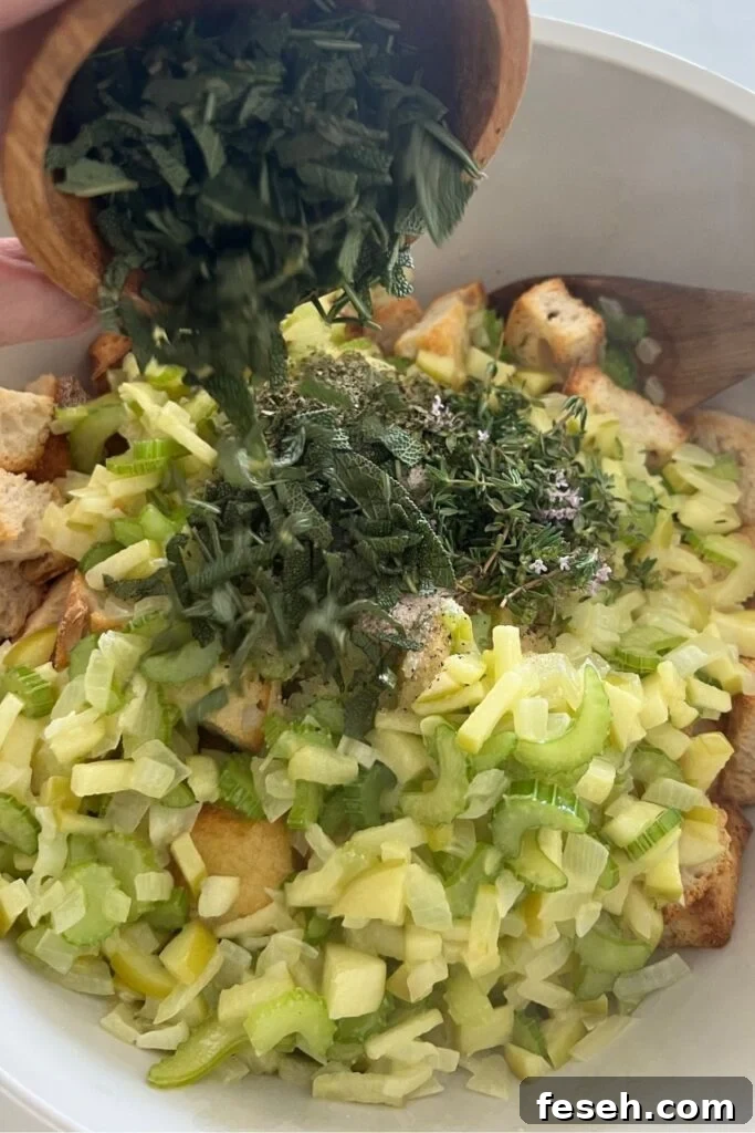 Stuffing served on plate