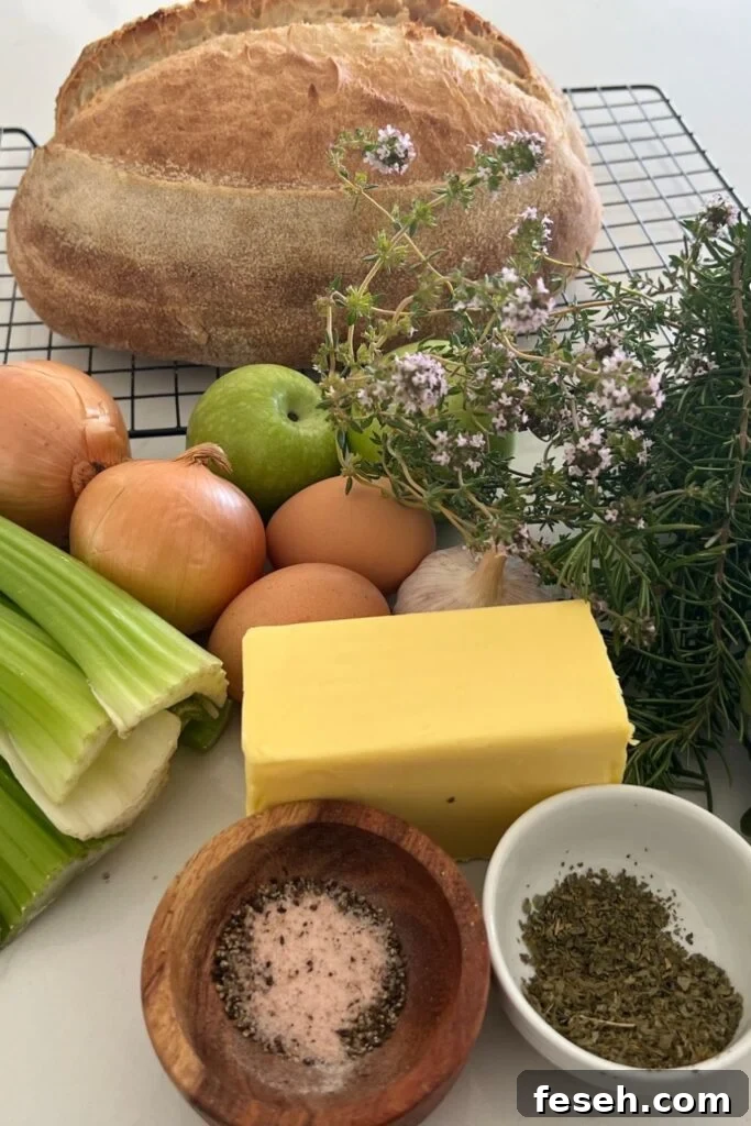 Sourdough stuffing ingredients