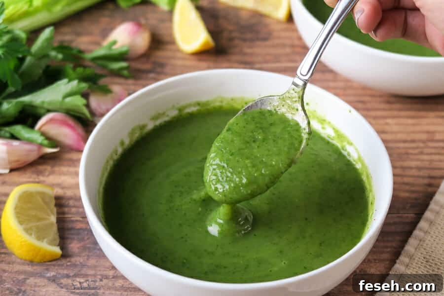 bite shot of the creamy celery soup