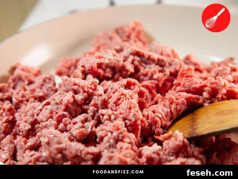 The longer the ground beef is exposed to oxygen, the more it will oxidize and eventually turn brown.