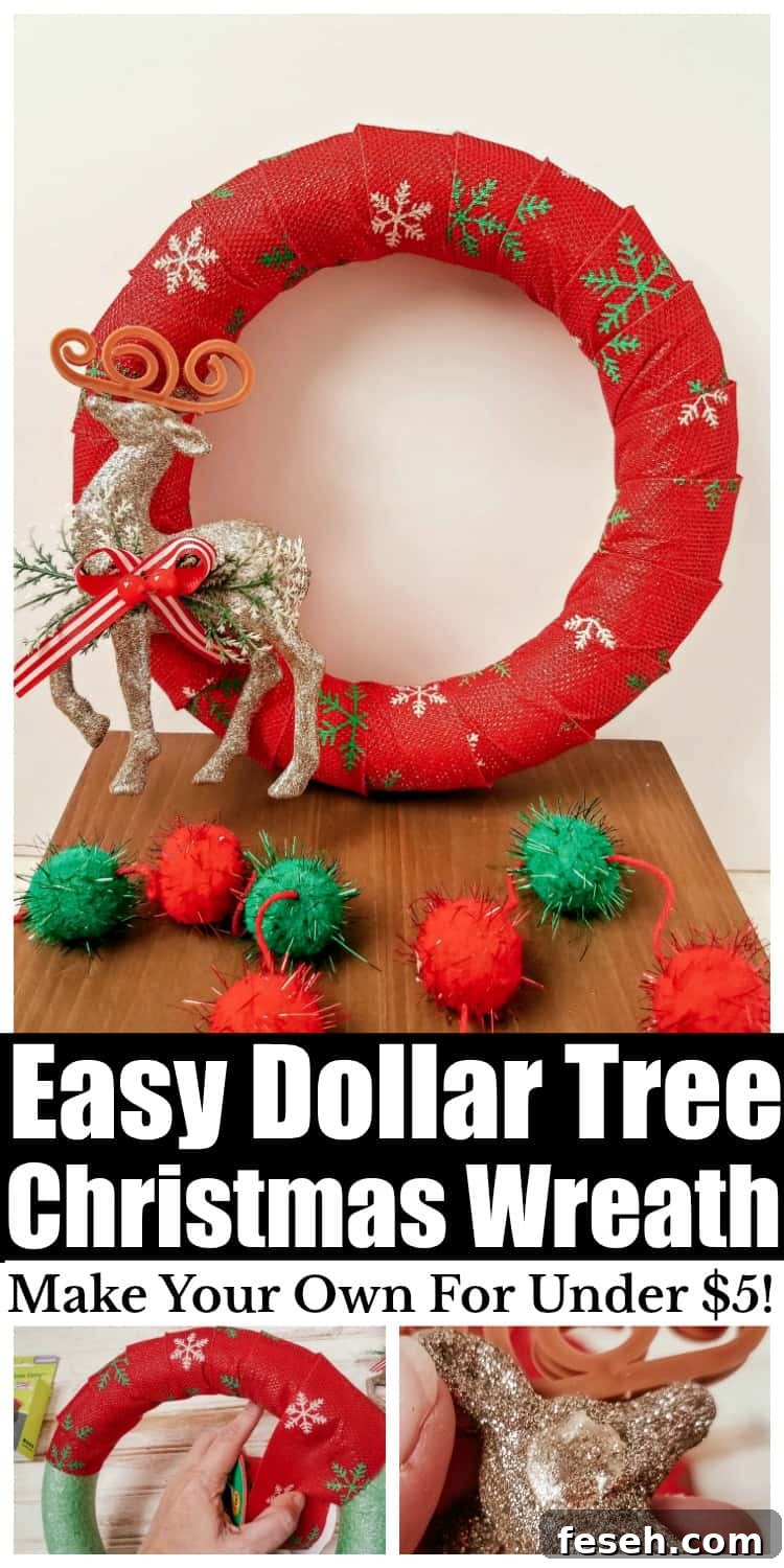 DIY Dollar Tree Christmas Wreath