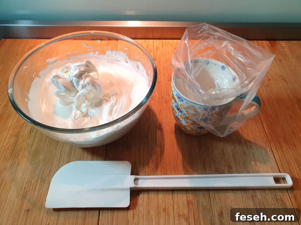 Ready to put mix into pipping bag
