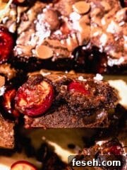 Brownie with cherry halves