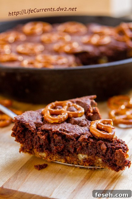 Skillet brownies fresh from the oven.