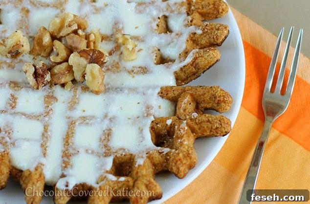 Healthy Carrot Cake Waffles