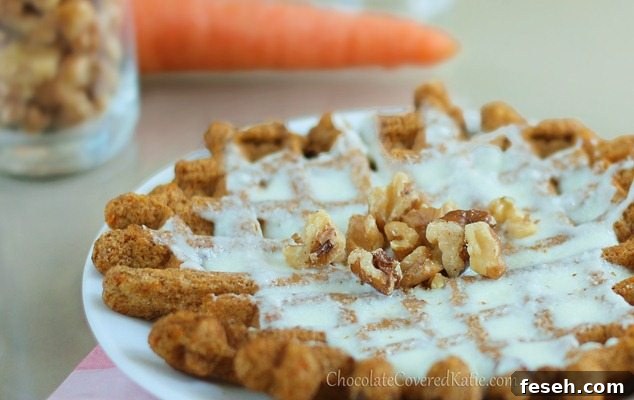 Healthy Carrot Cake Waffles