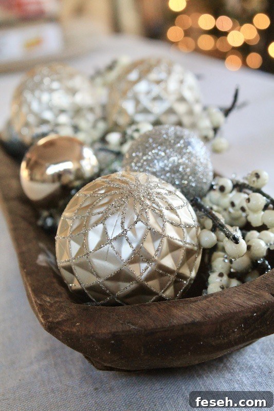 dough bowl centerpiece on table