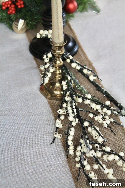 candle centerpiece styled on table