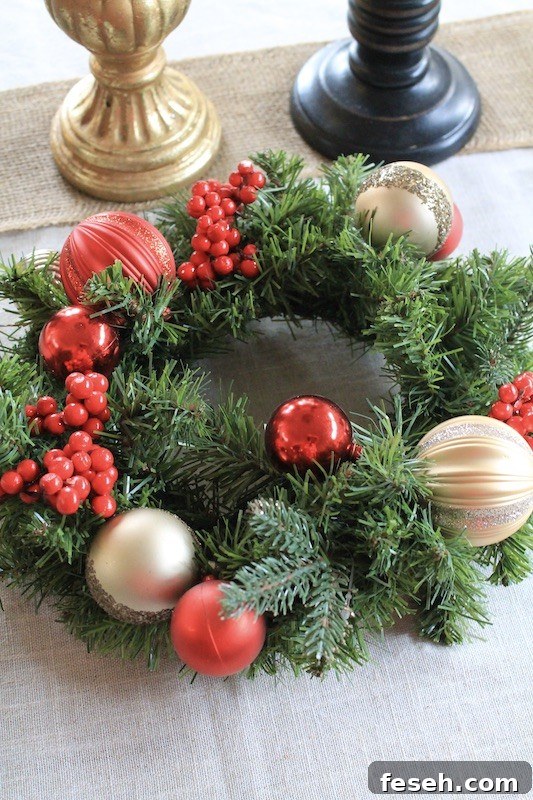 mini wreath with candle
