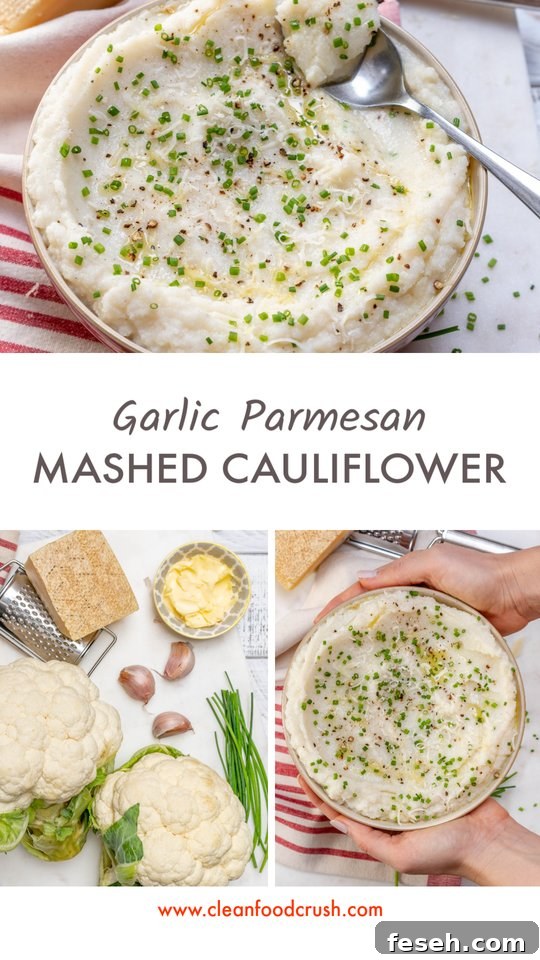 CleanFoodCrush Garlicy Parm Mashed Cauliflower