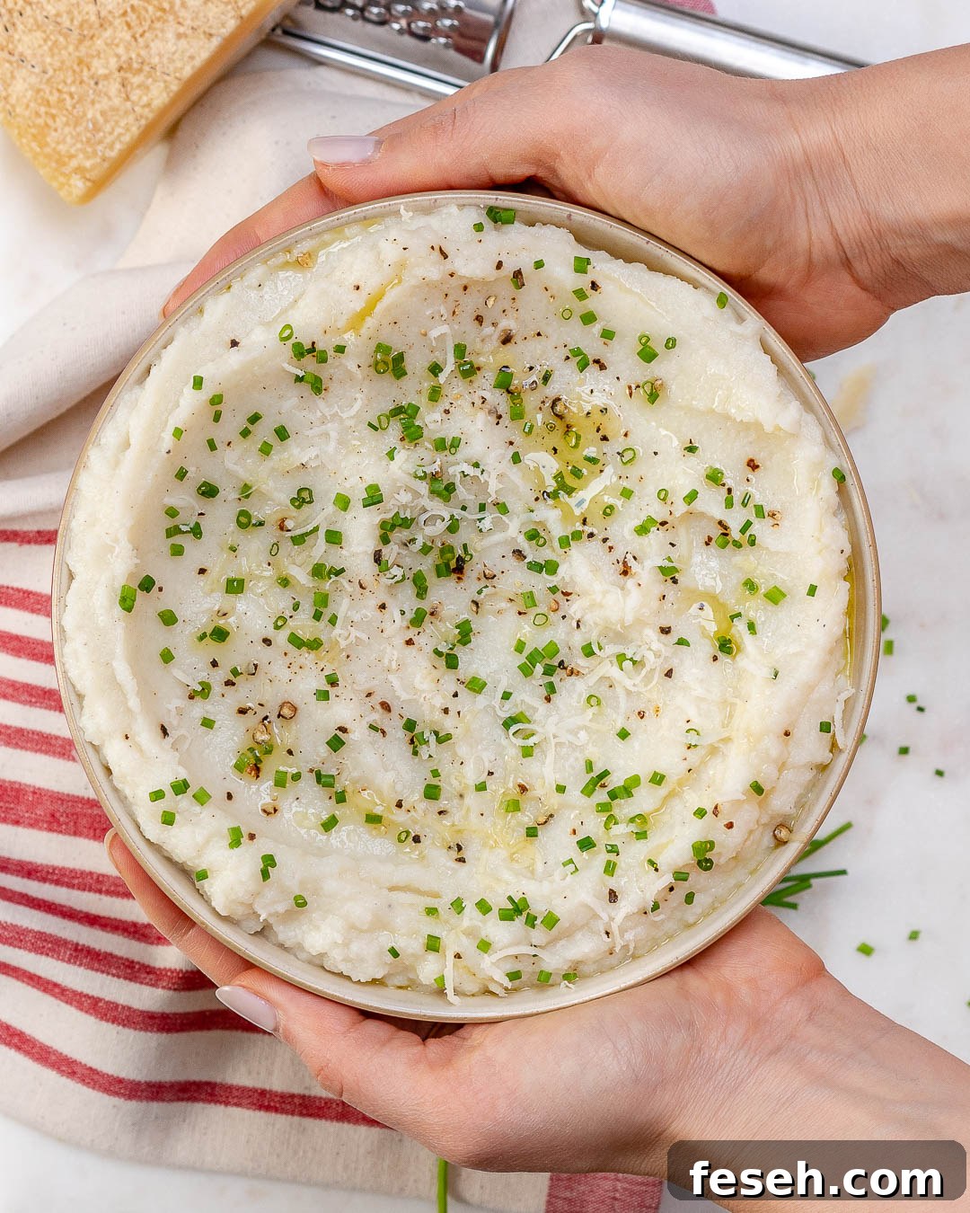 Garlic Parm Mashed Cauliflower Meal Prep