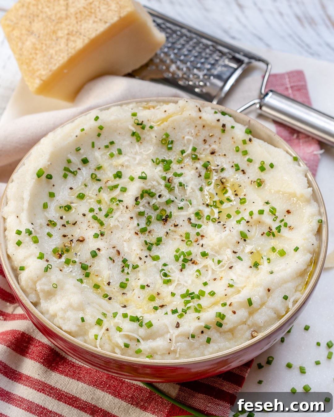 Garlicy-Parm Mashed Cauliflower Food Prep