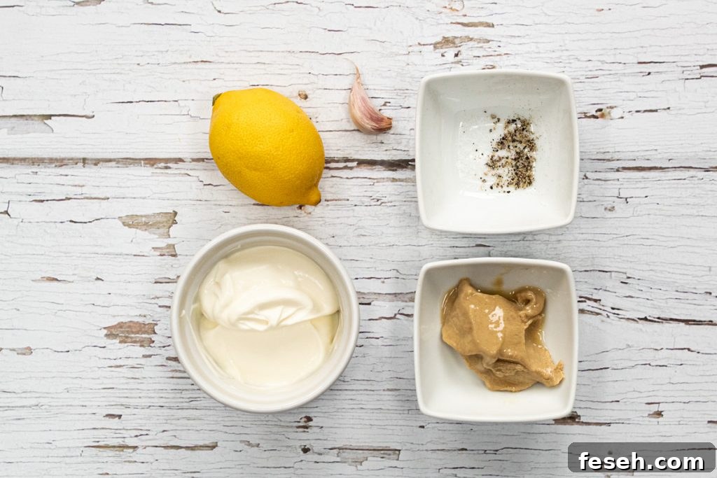 Ingredients for the tahini sauce