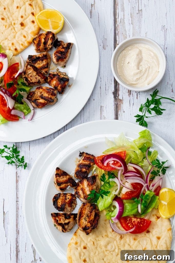 two plates of yogurt marinated chicken