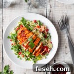 plate of harissa chicken salad