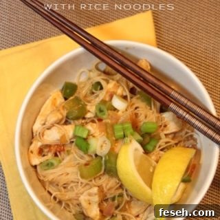 Thai Red Curry Chicken with Rice Noodles
