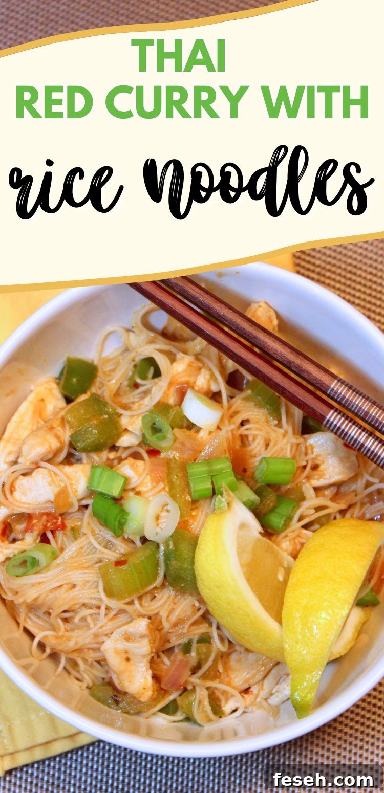 Thai Red Curry Chicken with Rice Noodles