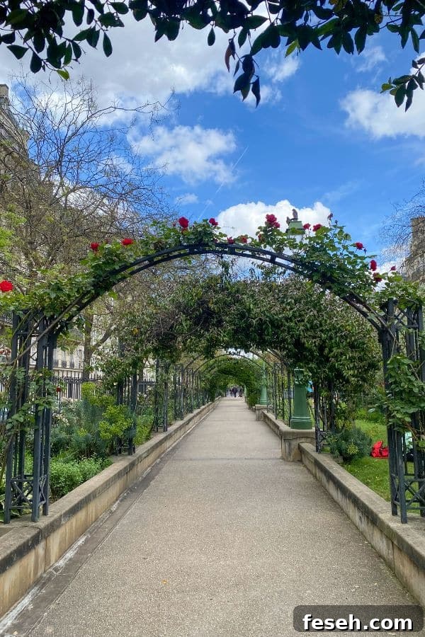 Promenade Pereire in Paris France near Ternes