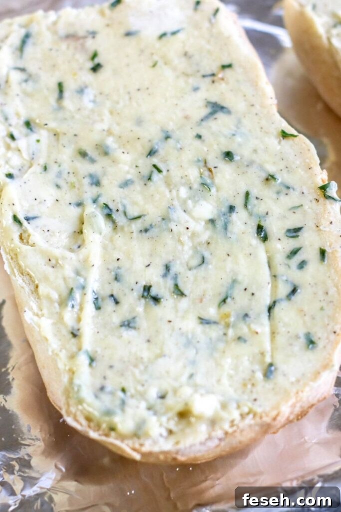 garlic butter spread on bread 