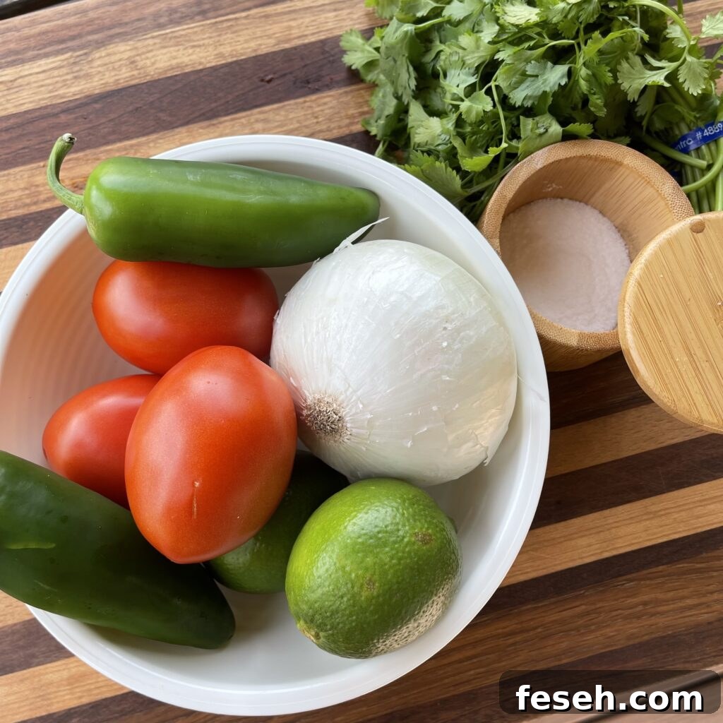 Fresh pico ingredients