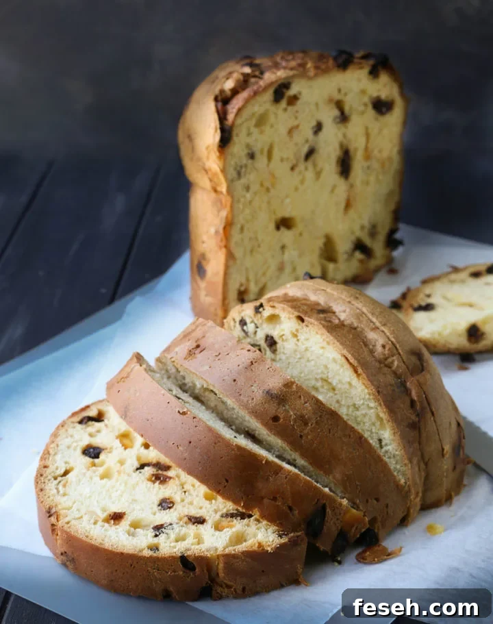 thick slices of panettone