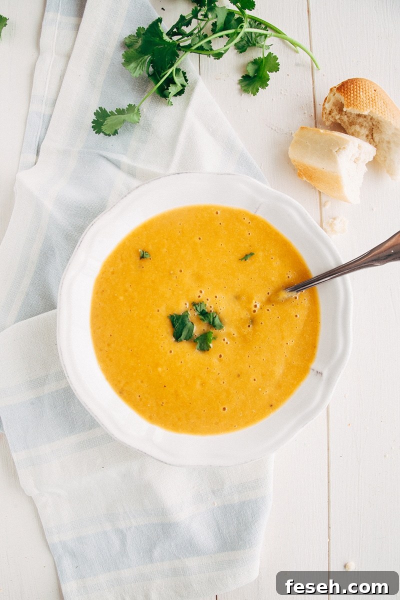 Carrot Coriander Soup (Vegan, Gluten-free, Paleo, Fat-free) 