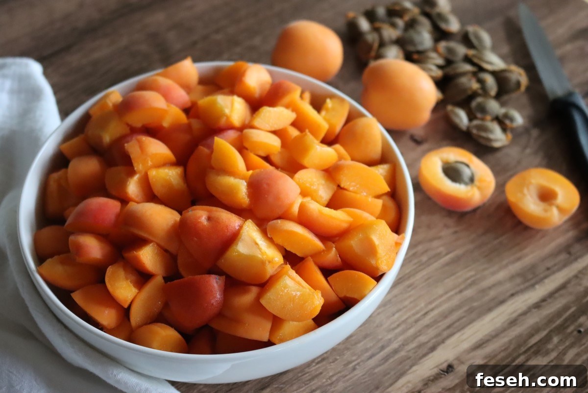 Chopped Apricots for Jam