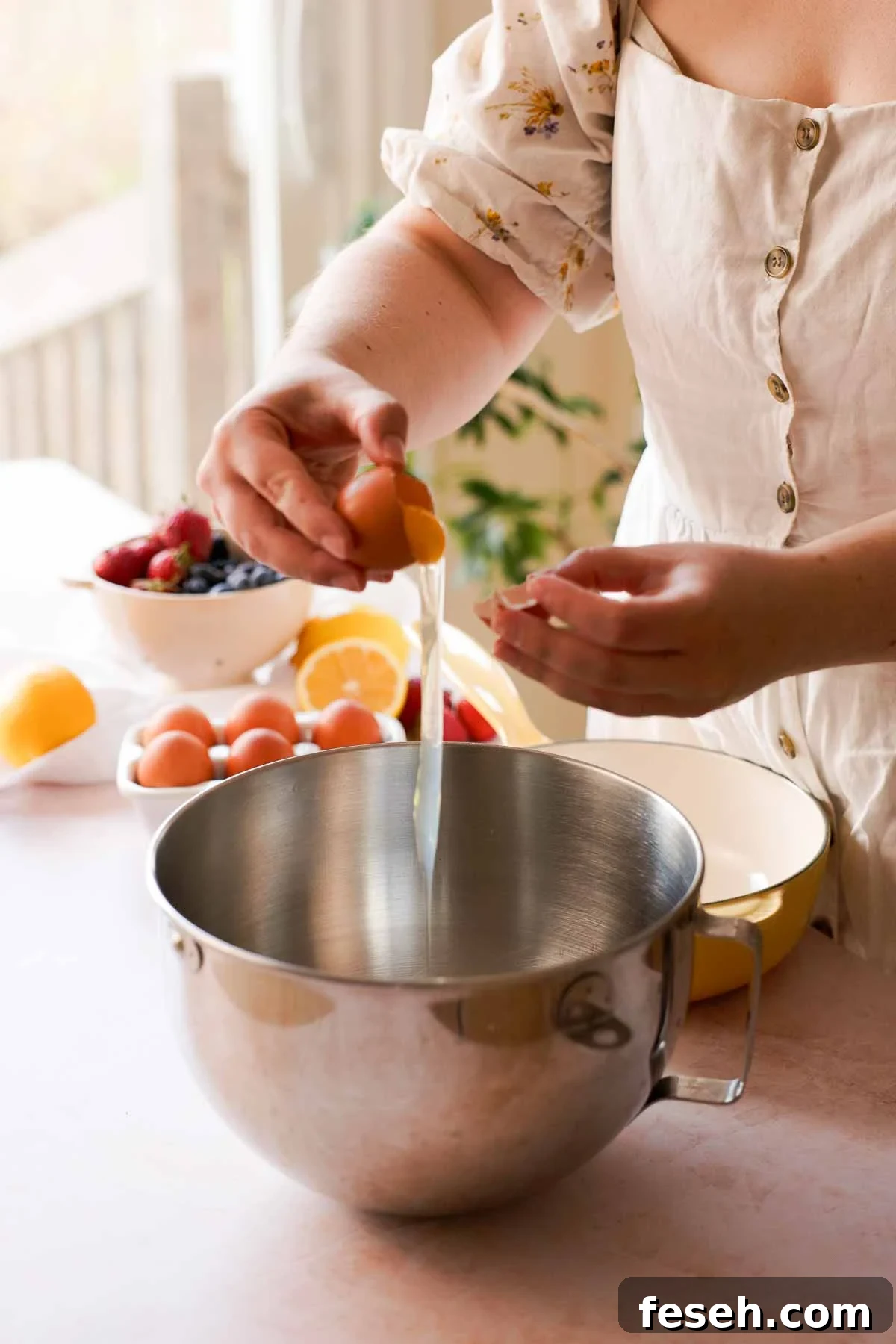 separating egg yolks and whites in stand mixer bowl